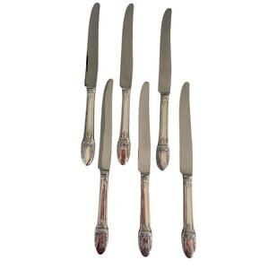 6 Dinner Knives International Silver FIRST LOVE 1847 Rogers Bros9 1/4” SILVERPLT